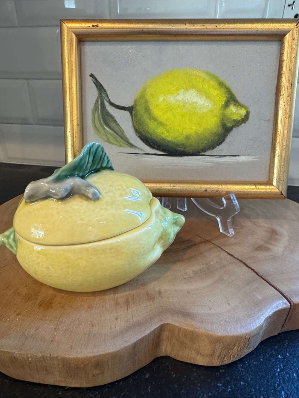 Bordallo Pinheiro Portugal Lidded Lemon Box Sugar Dish